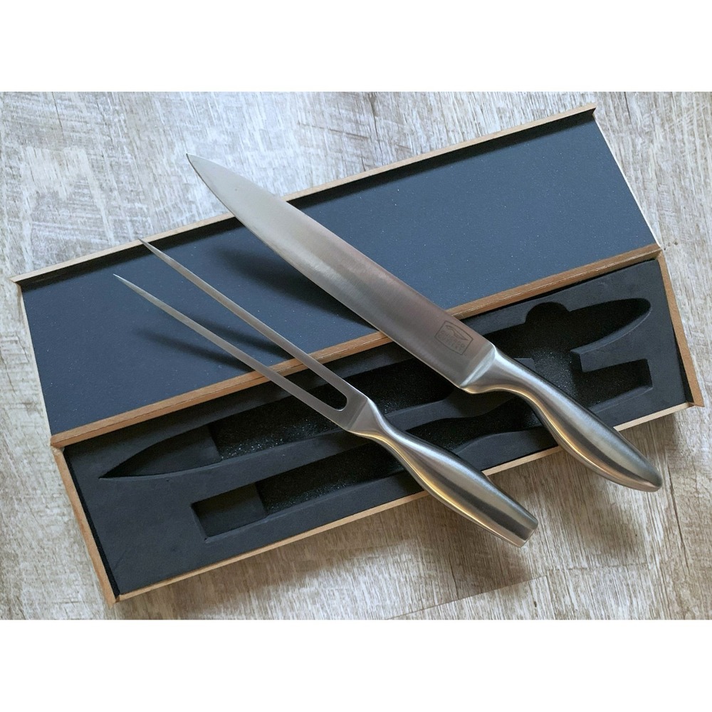CHICAGO CUTLERY Landmark Prof Stainless Carving Knife Fork Sleek Mod Design *NOS